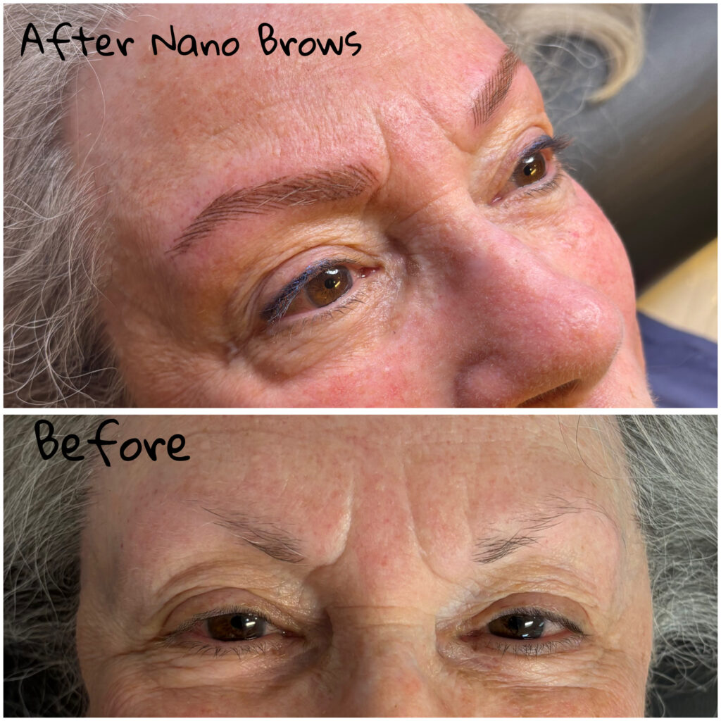 Nanobrows in Montreal before and after for mature skin